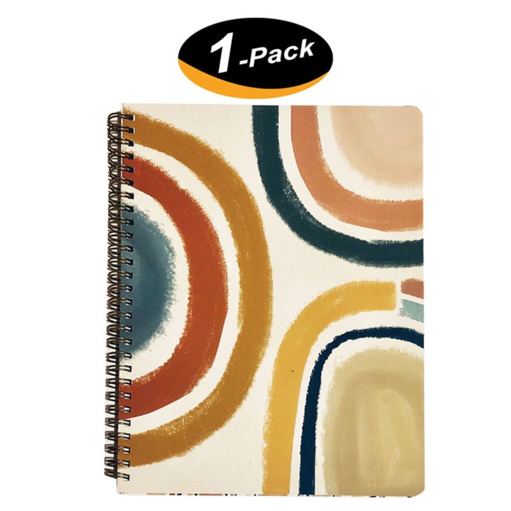 (1 Pk) Molly & Rex Spiral Notebook, Abstract Pattern, College Ruled with Folder